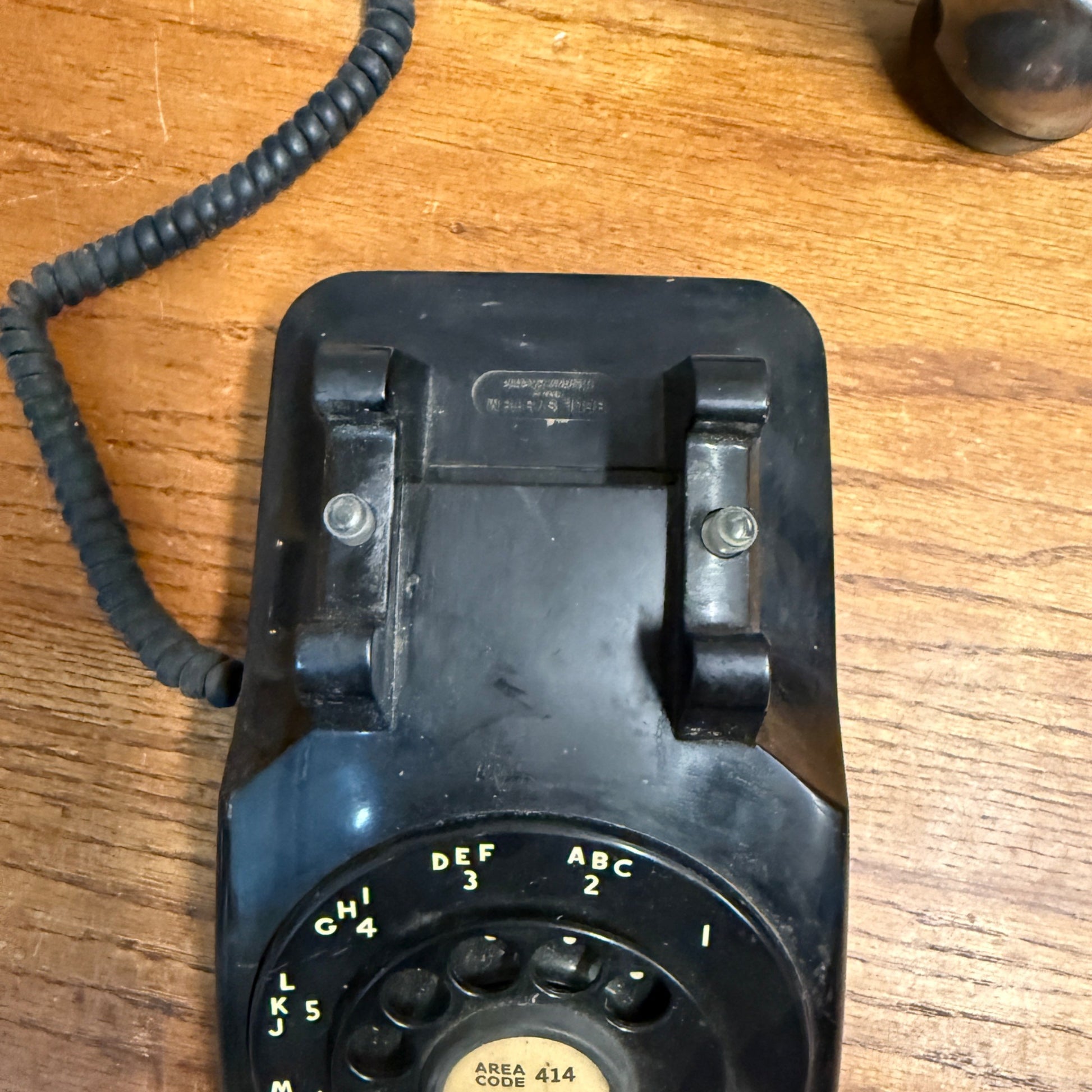 Vintage Black Western Electric Rotary Phone w/ Silver Plate Handset Cover