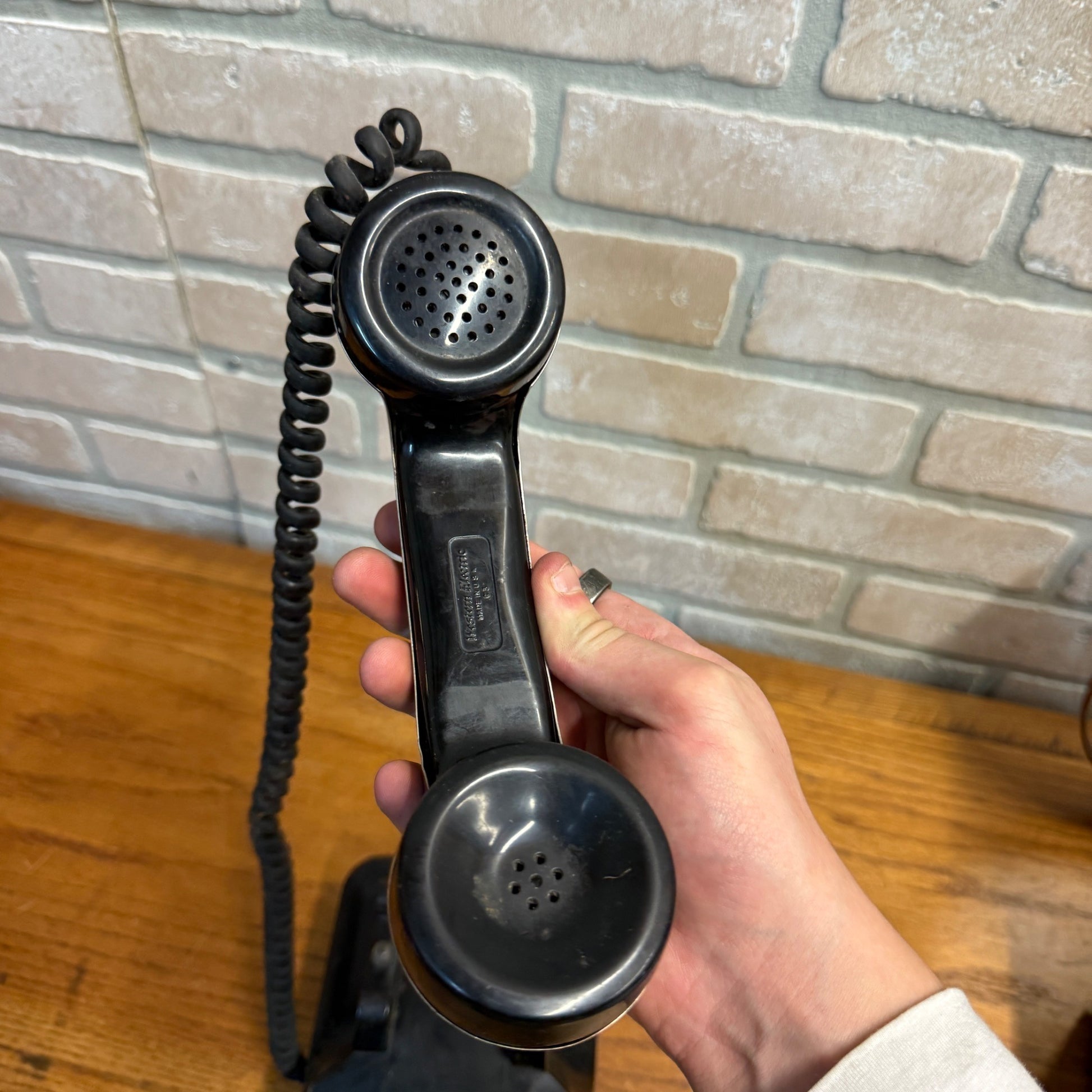 Vintage Black Western Electric Rotary Phone w/ Silver Plate Handset Cover