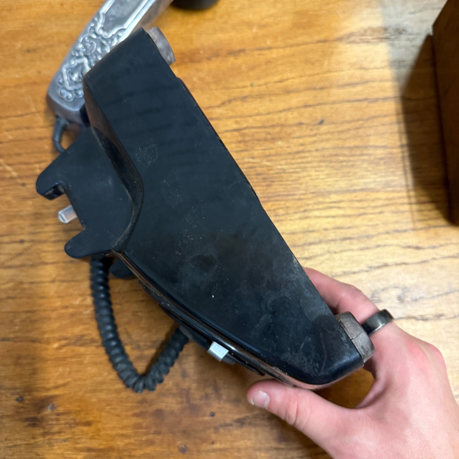 Vintage Black Western Electric Rotary Phone w/ Silver Plate Handset Cover