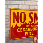 Vintage Metal No Smoking Sign Cedarburg Mutual Fire Insurance Co. Wisconsin WI