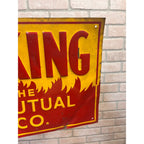 Vintage Metal No Smoking Sign Cedarburg Mutual Fire Insurance Co. Wisconsin WI