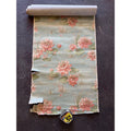 Vintage Floral Water Pink Flower Blue Wallpaper Roll For Crafting Repurpose