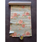 Vintage Floral Water Pink Flower Blue Wallpaper Roll For Crafting Repurpose