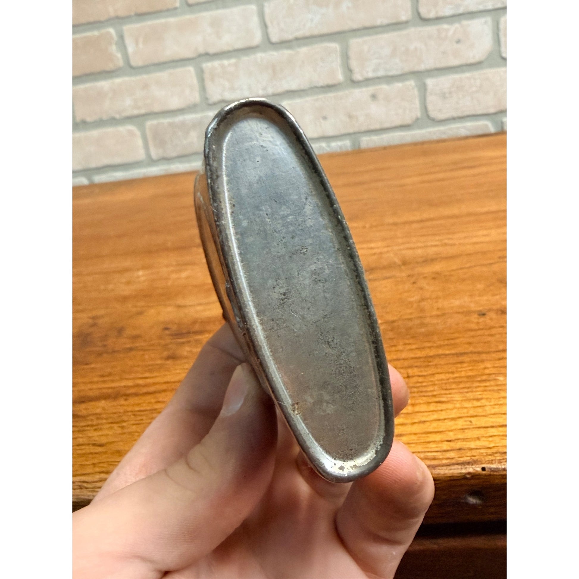 Vintage WWI Flask Type Gun Oiler Oil Can Hand Oiler w/ Brass Threaded Top