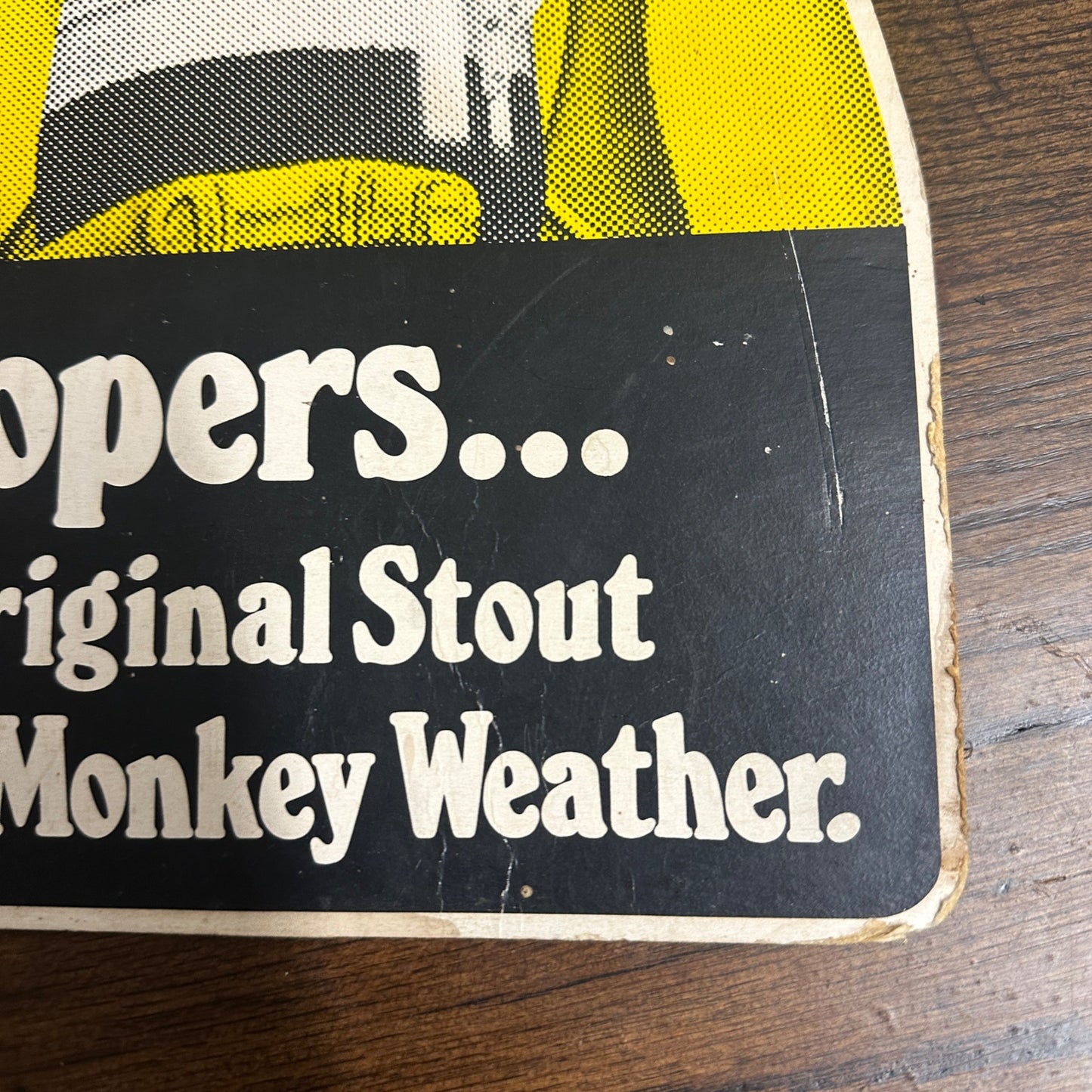 Scarce Vintage Cooper's Brass Money Beer Stout Cardboard Sign