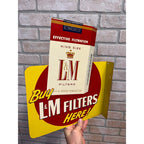 Vintage Chesterfield Cigarettes & L&M Flange Sign Advertising Double Sided