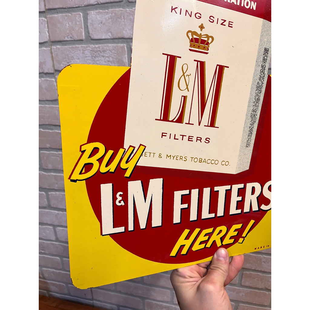 Vintage Chesterfield Cigarettes & L&M Flange Sign Advertising Double Sided