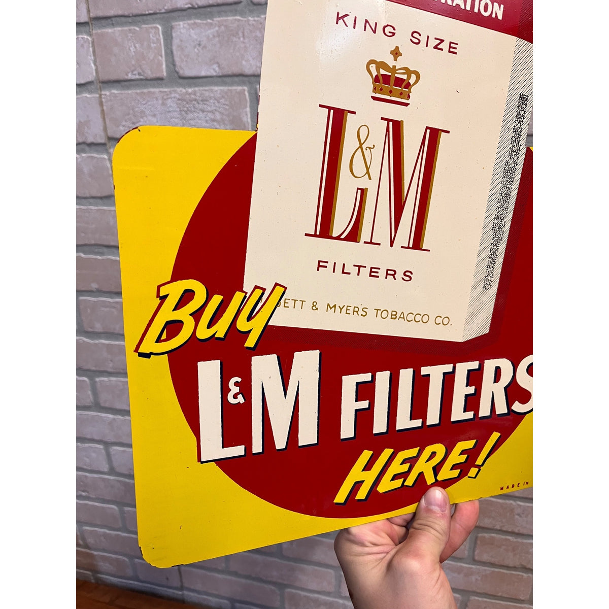 Vintage Chesterfield Cigarettes & L&M Flange Sign Advertising Double Sided