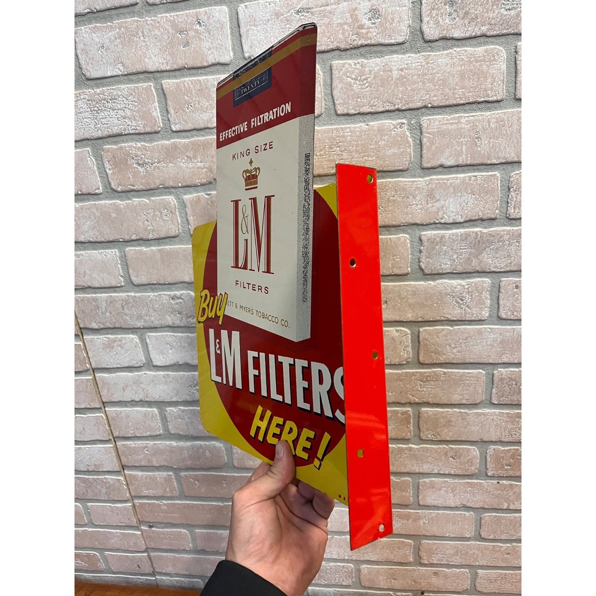 Vintage Chesterfield Cigarettes & L&M Flange Sign Advertising Double Sided
