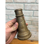 Antique Early 19th c. Solid Brass Short Hose Nozzle 5" Firefighter Garden Hose