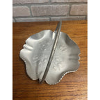 Vintage Mid Century Dresser Tray Kitchen Aluminum Flower Hammered Tray