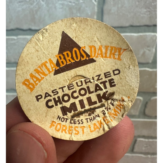 Milk Bottle Cap - Banta Bros Dairy Farm - Forest Lake, (Minnesota) MN - Chocolate