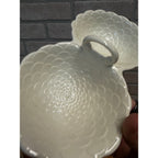 Berkeley Ceramic Double Serving Dish White Scalloped Petal Pattern Vintage 1960s