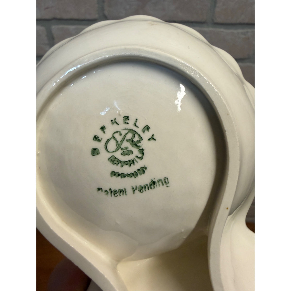 Berkeley Ceramic Double Serving Dish White Scalloped Petal Pattern Vintage 1960s