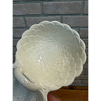 Berkeley Ceramic Double Serving Dish White Scalloped Petal Pattern Vintage 1960s