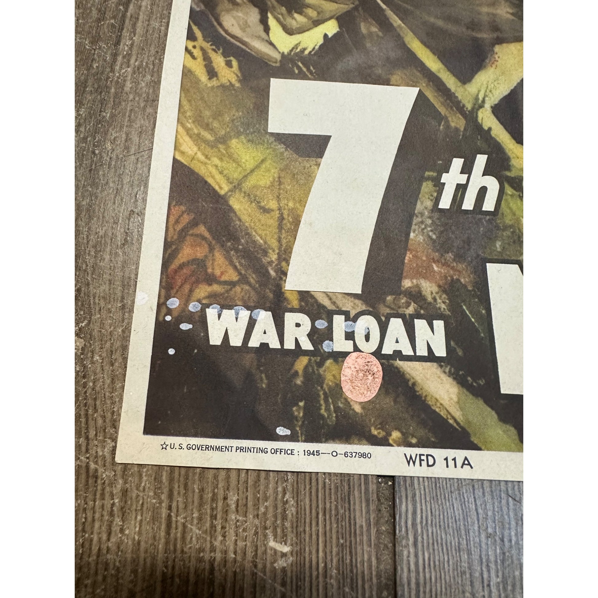 Original World War II Poster - 7th War Loan Iwo Jima US Army WWII
