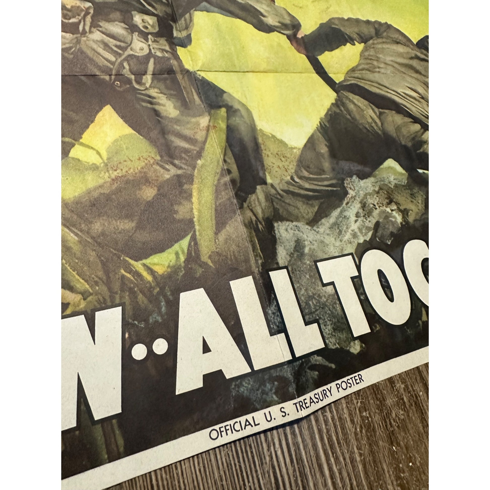 Original World War II Poster - 7th War Loan Iwo Jima US Army WWII