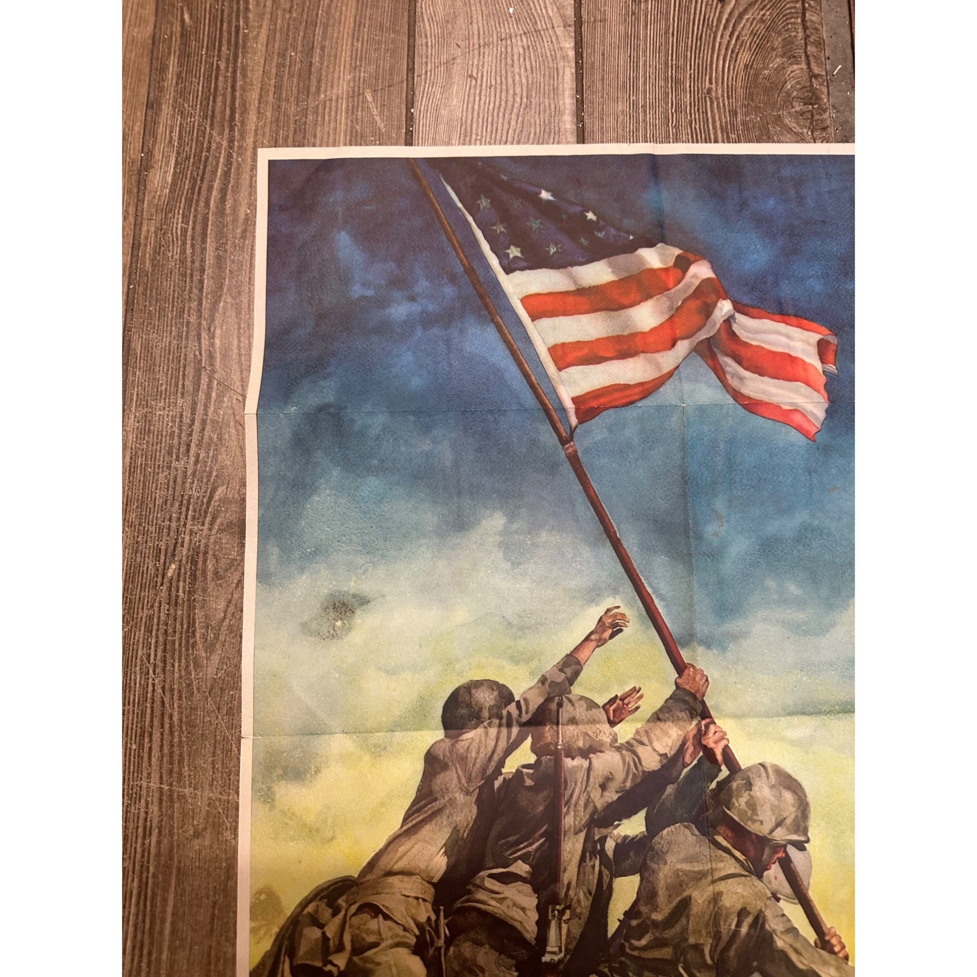 Original World War II Poster - 7th War Loan Iwo Jima US Army WWII