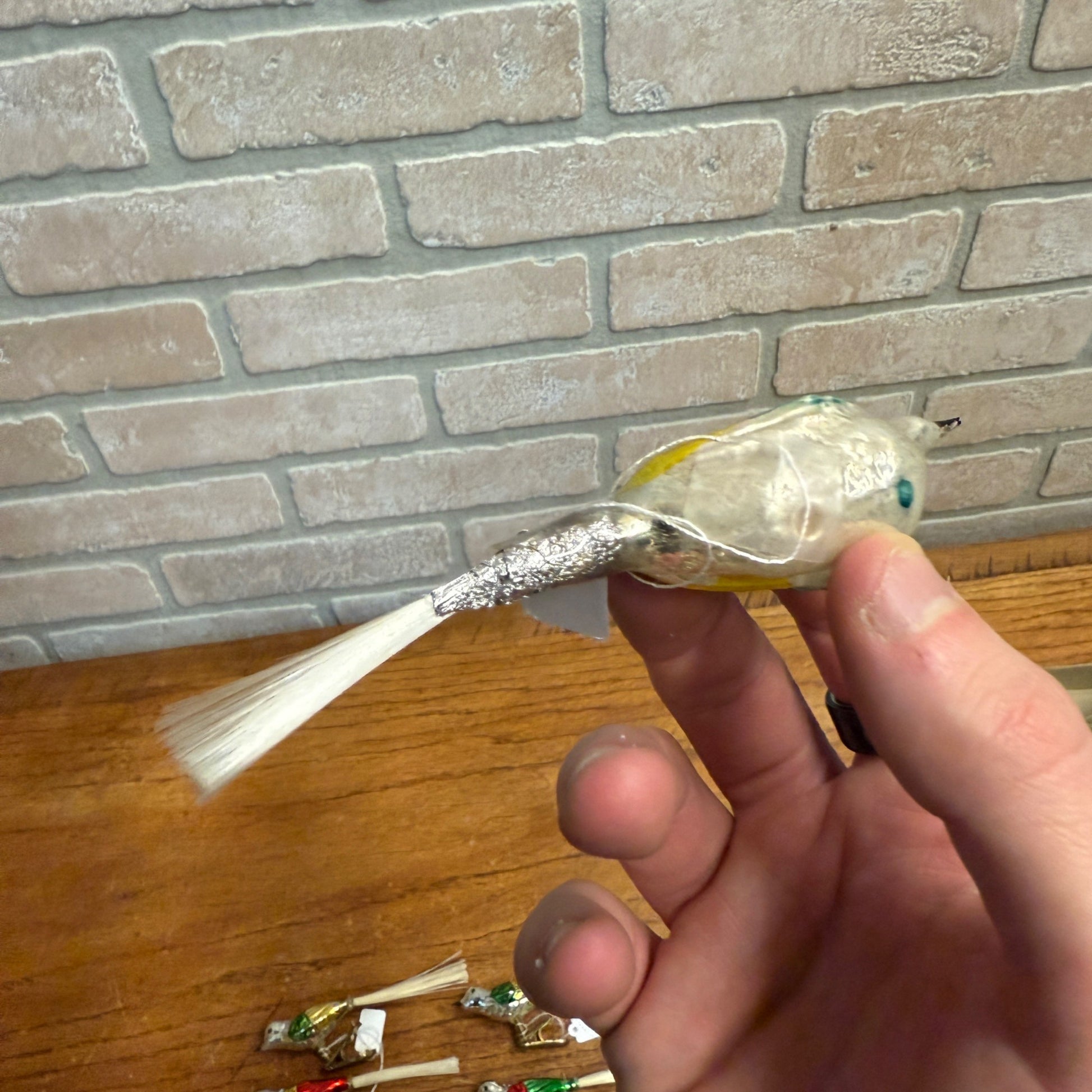 Vintage Christmas Tree Clip on Birds Mercury Glass Japan Christmas Ornament  Lot