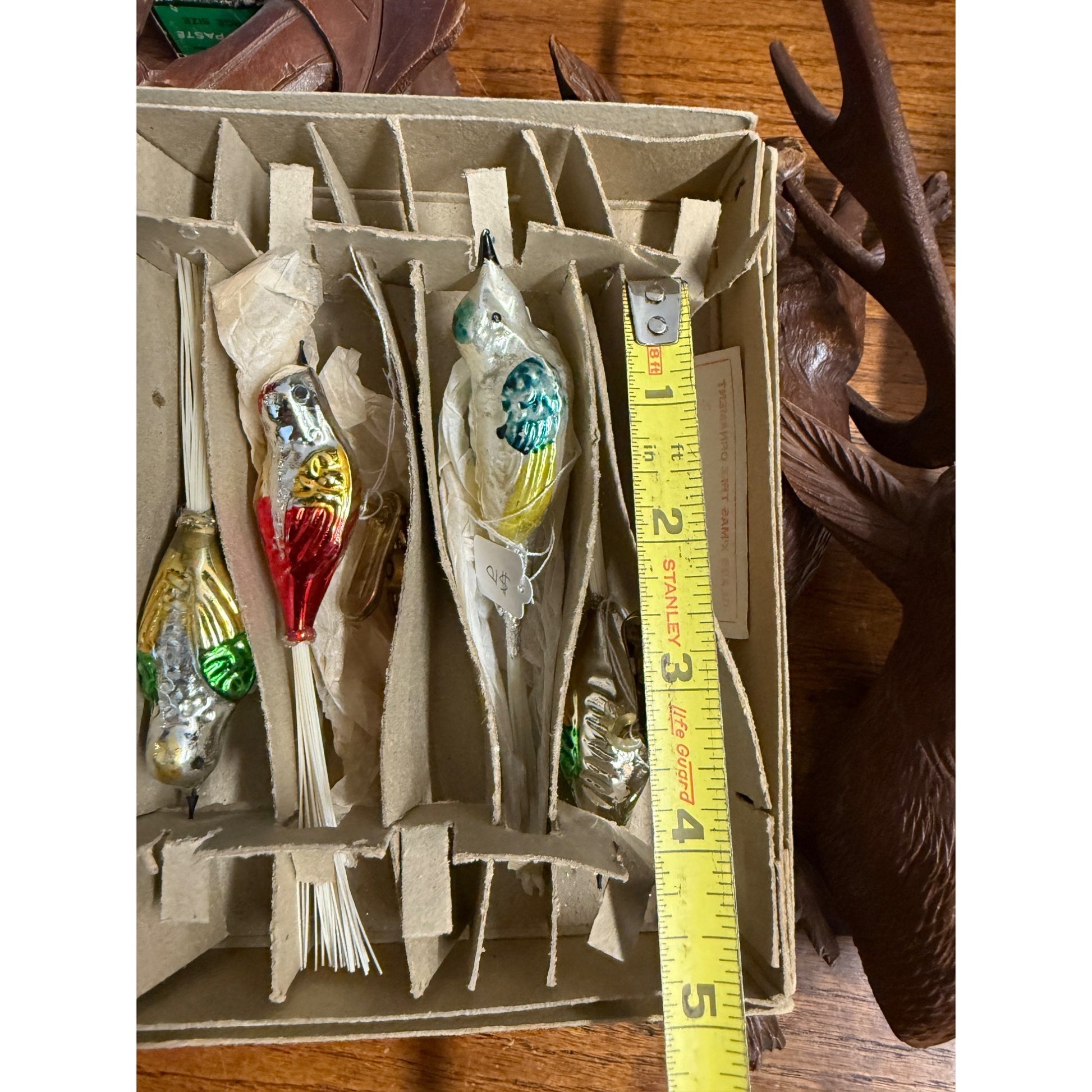 Vintage Christmas Tree Clip on Birds Mercury Glass Japan Christmas Ornament  Lot