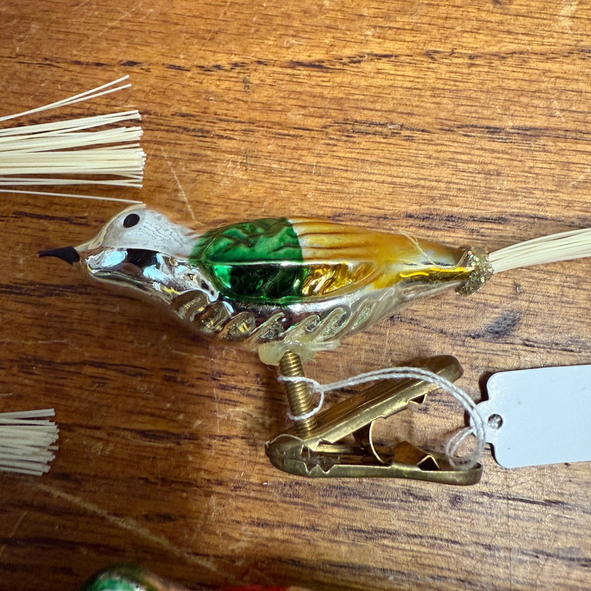 Vintage Christmas Tree Clip on Birds Mercury Glass Japan Christmas Ornament  Lot