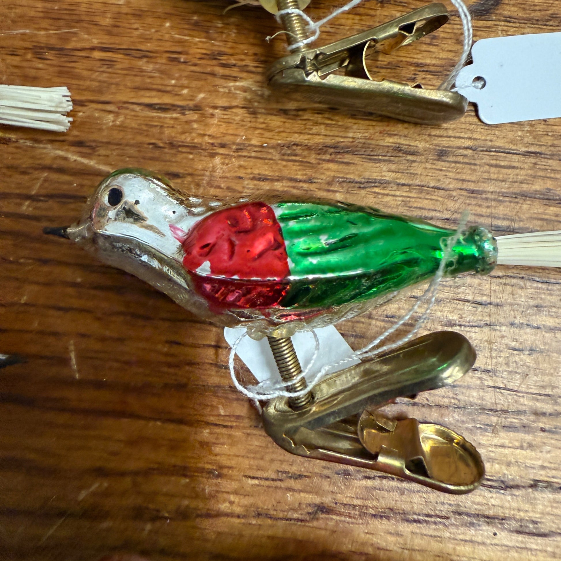 Vintage Christmas Tree Clip on Birds Mercury Glass Japan Christmas Ornament  Lot