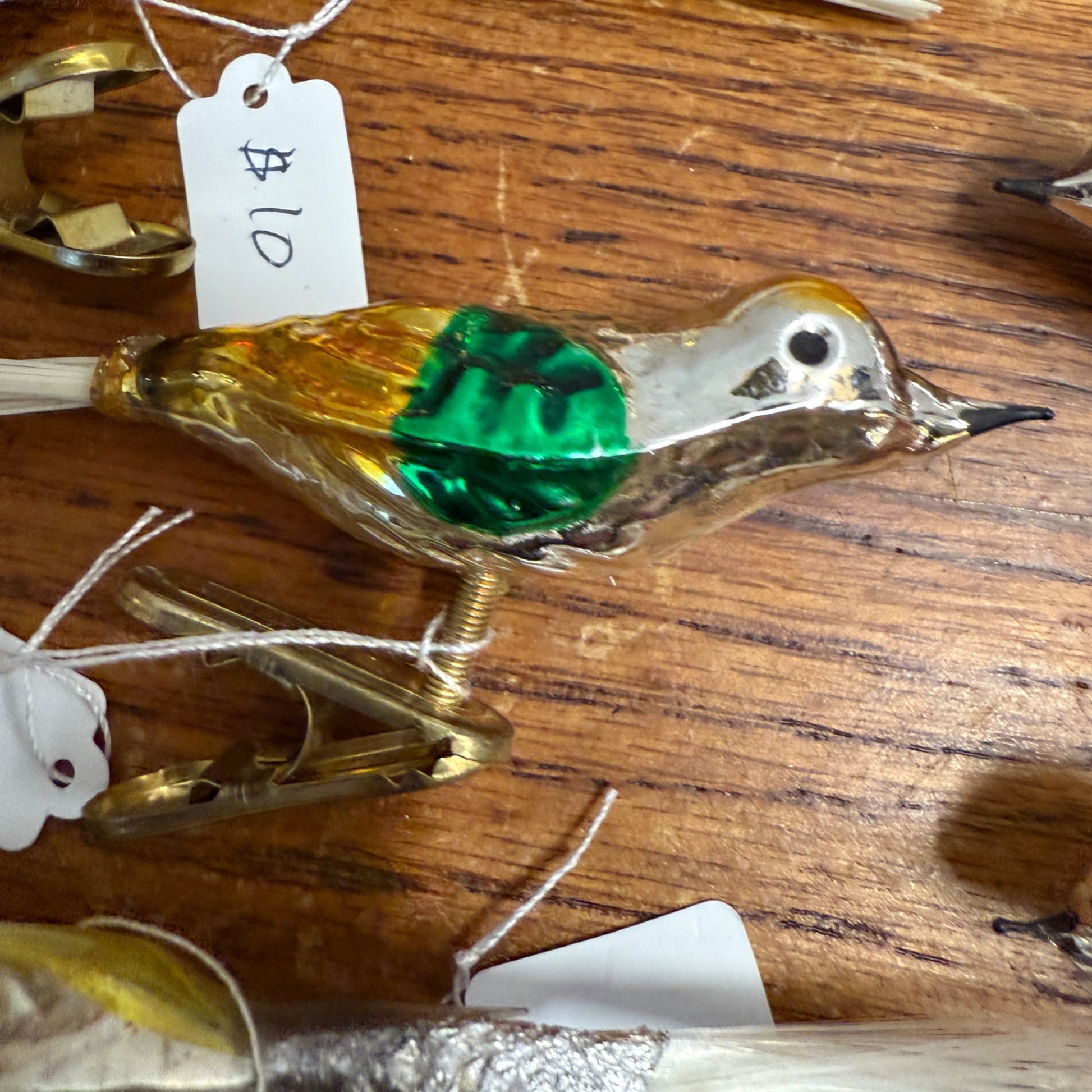 Vintage Christmas Tree Clip on Birds Mercury Glass Japan Christmas Ornament  Lot
