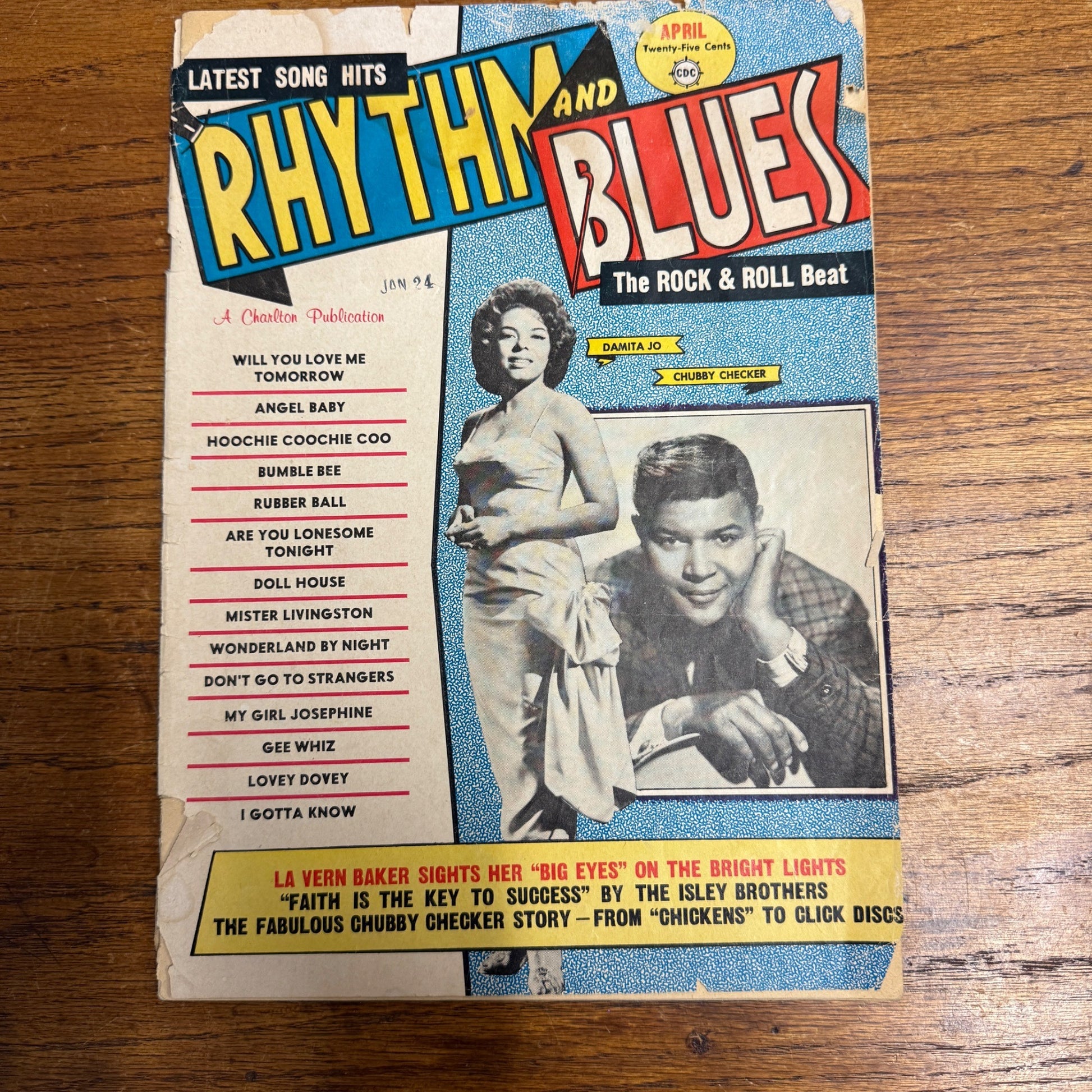 April 1961 Rhythm and Blues Song Hits Magazine Chubby Checker Isley Brothers