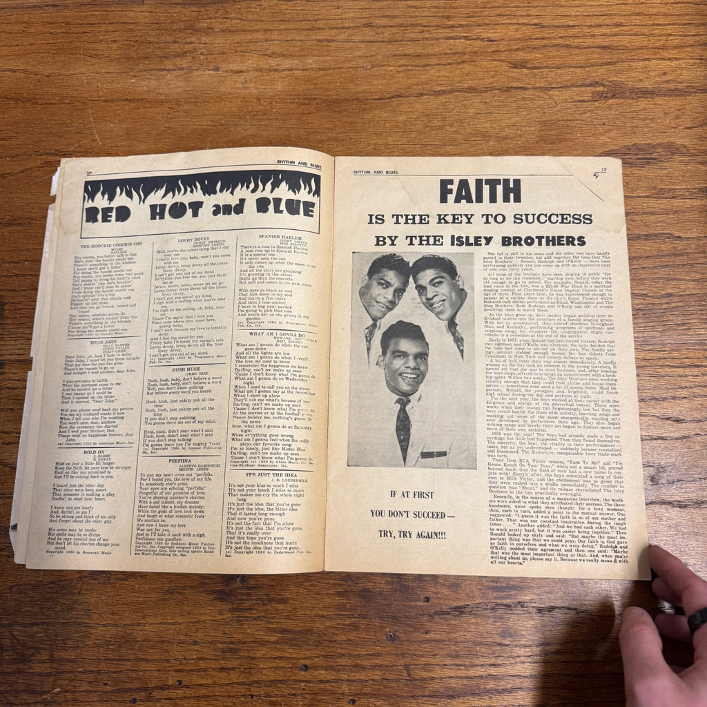 April 1961 Rhythm and Blues Song Hits Magazine Chubby Checker Isley Brothers