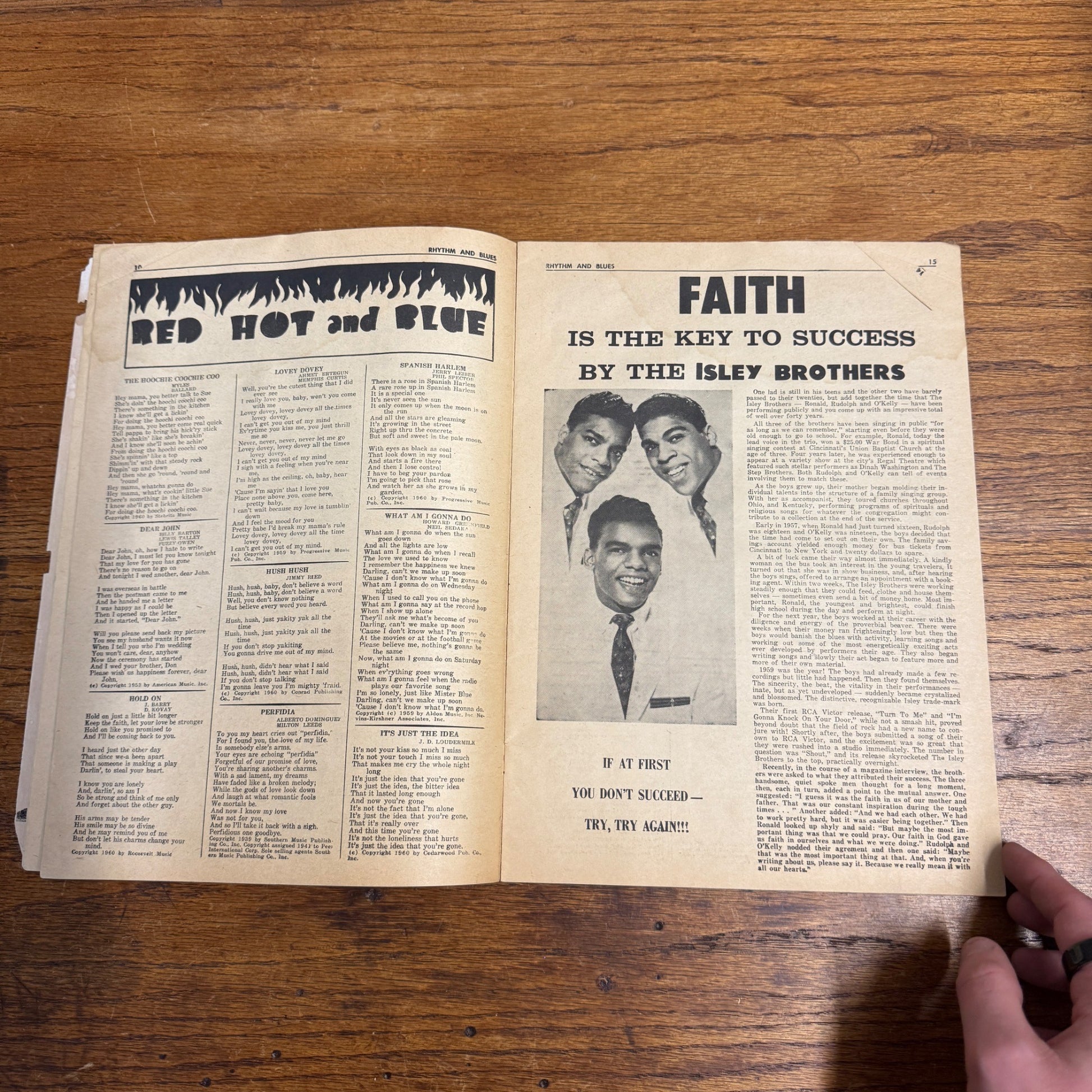 April 1961 Rhythm and Blues Song Hits Magazine Chubby Checker Isley Brothers