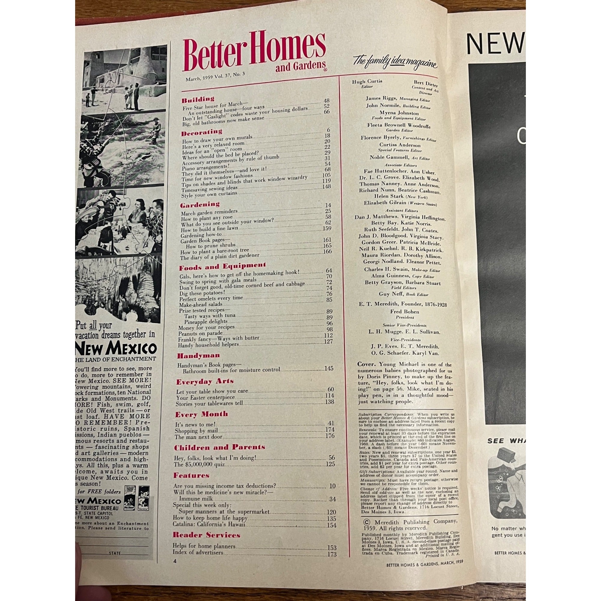 Vintage Better Homes and Gardens March 1959 Magazine Color Ads