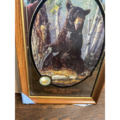 1992 Hamms Beer Black Bear Mirror American Collection Series Bar Sign NEW