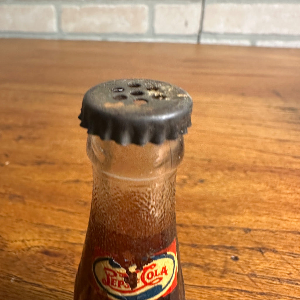 Rare Pepsi Cola Mini Bottle 1930's 1940's Double Dot Litho Cap Soda Salt Shaker