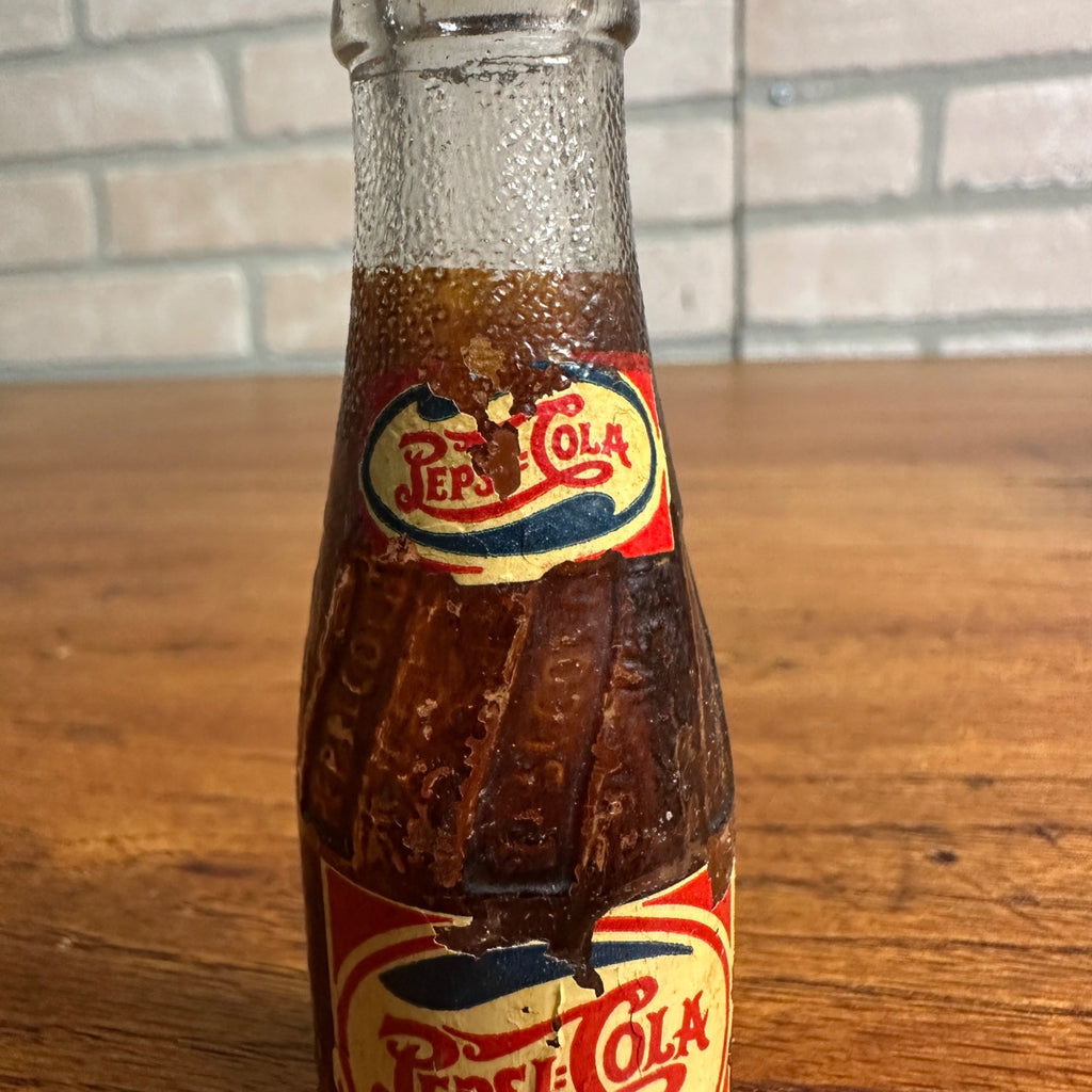 Rare Pepsi Cola Mini Bottle 1930's 1940's Double Dot Litho Cap Soda Salt Shaker