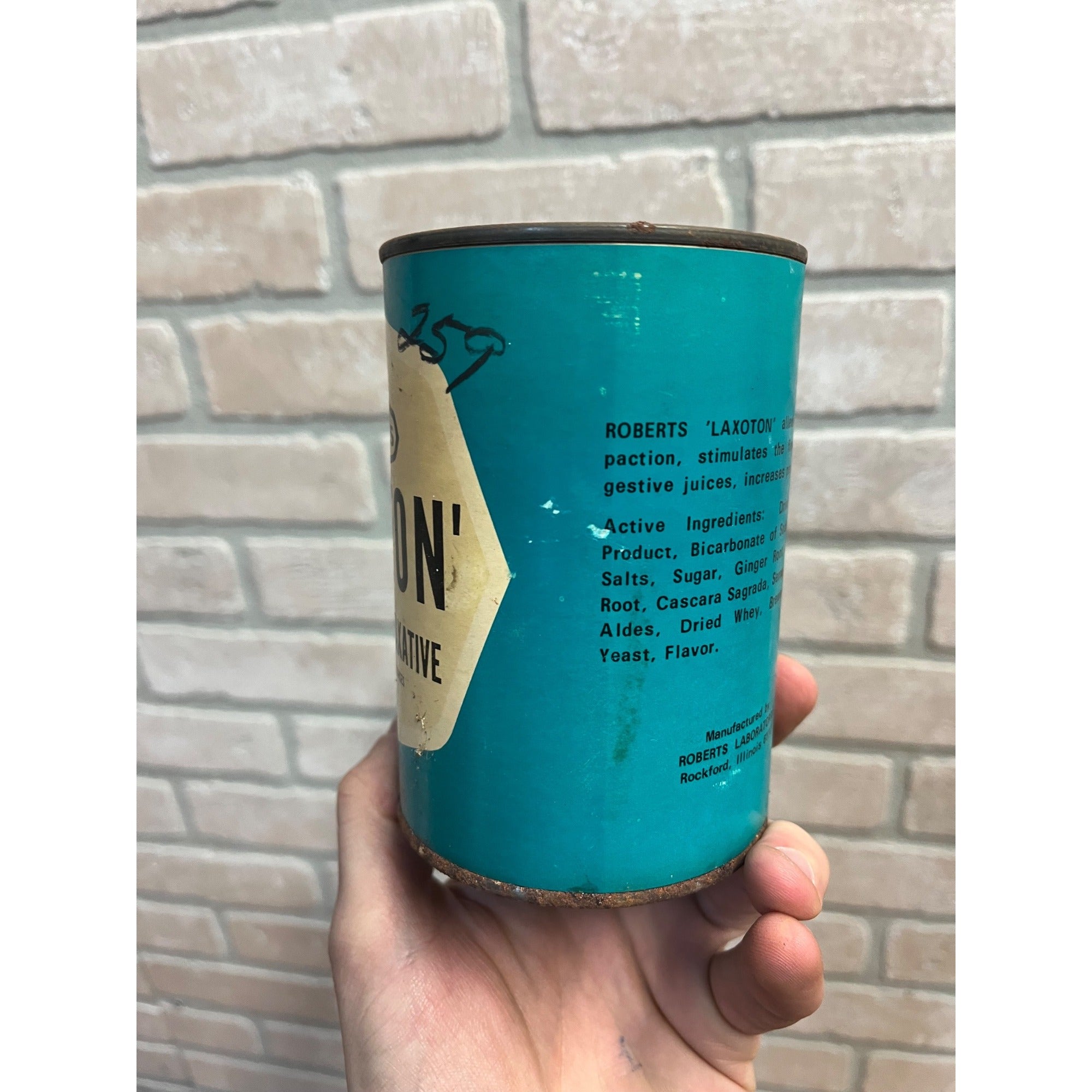 Vintage Roberts Laxoton Cattle & Swine Laxative Veterinary Can