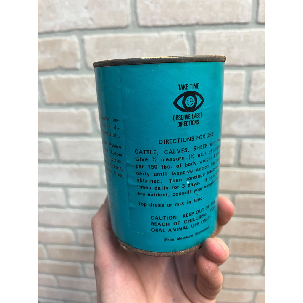 Vintage Roberts Laxoton Cattle & Swine Laxative Veterinary Can