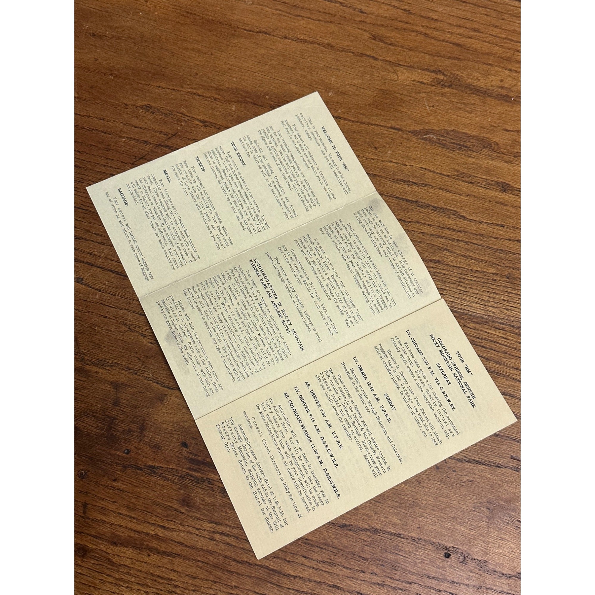 Vintage Union Pacific Chicago Northwestern Railroad Brochure RM Tour Colorado 1955