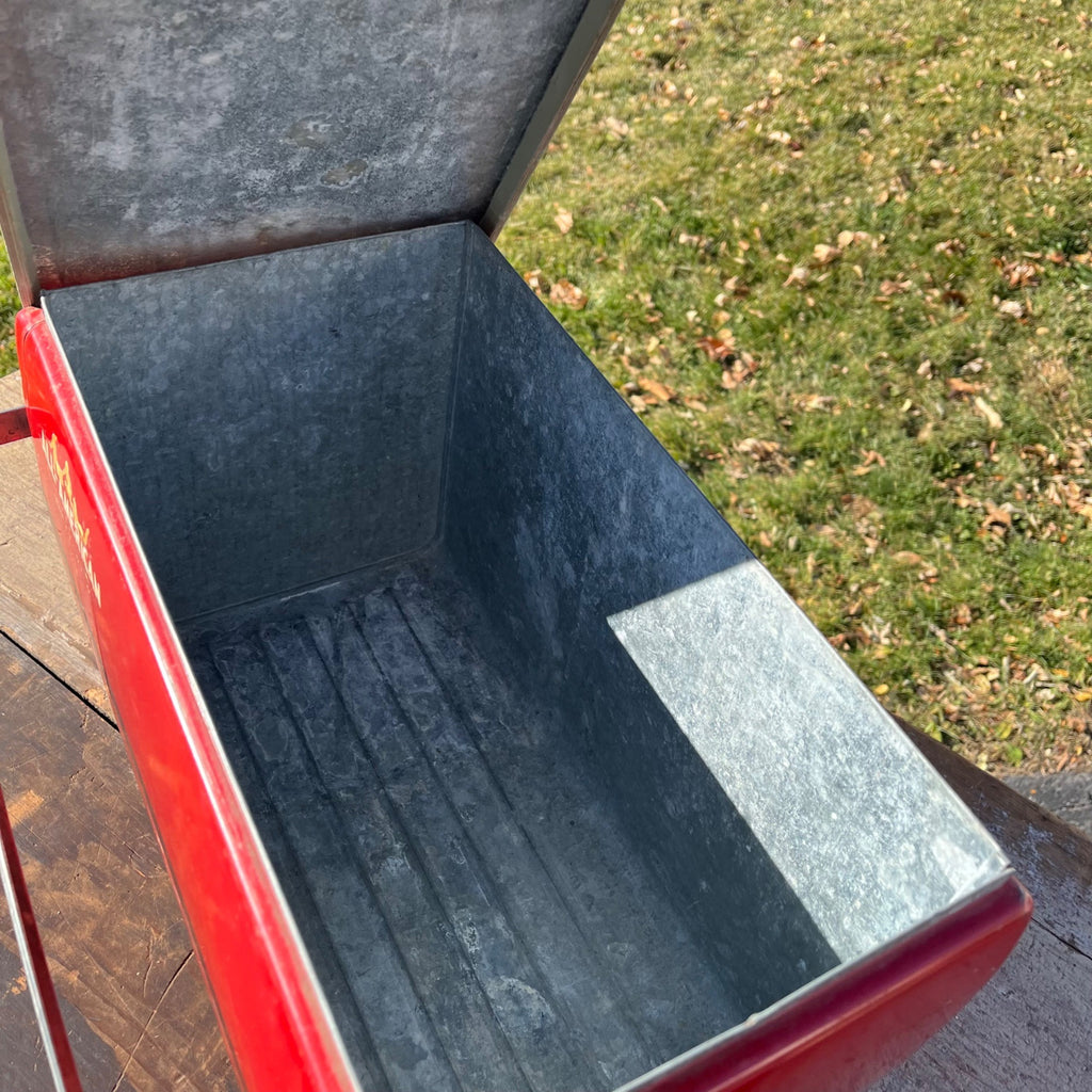 Rare Vintage Picnic All-American Cooler Ice Box Red Picnic Insulated Advertising