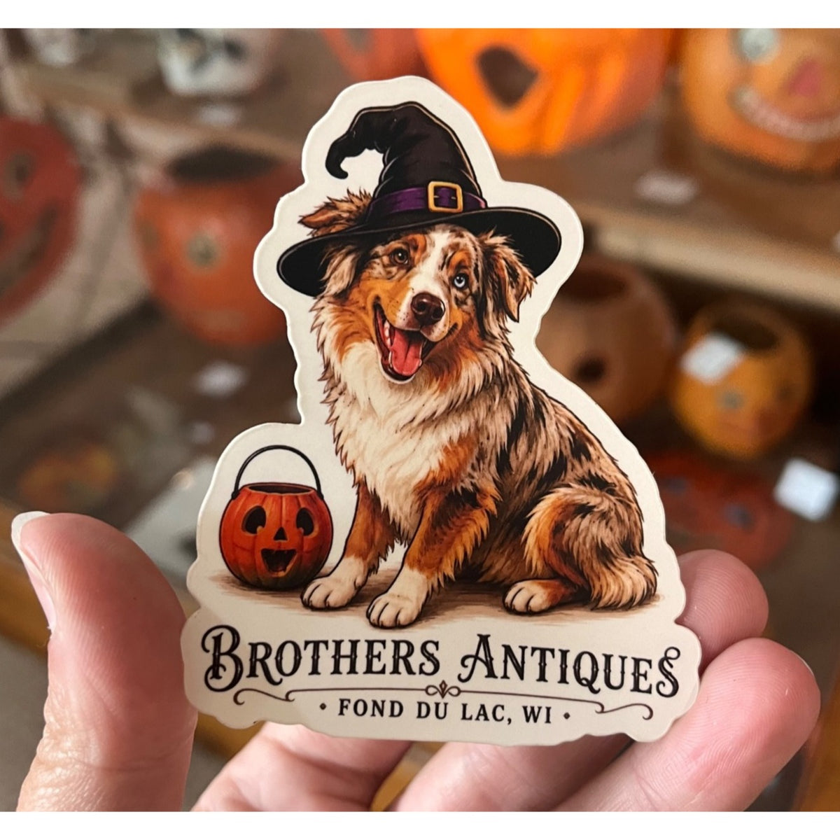 Brothers Antiques Halloween 2026 Maverick & Pumpkin Sticker