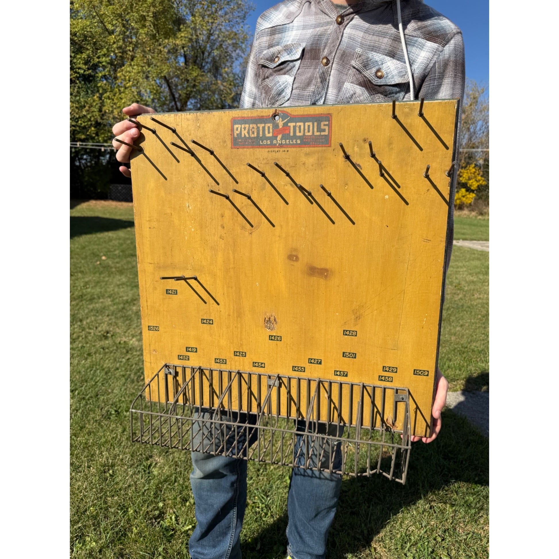 Vintage Proto Tools Advertising Display Rack Wooden