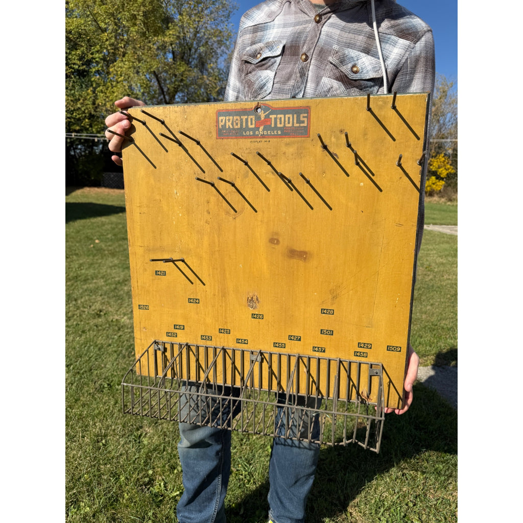 Vintage Proto Tools Advertising Display Rack Wooden