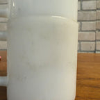 Vintage (2) Glasbake Milk Glass Vegetable Harvest Pattern Stackable Mugs