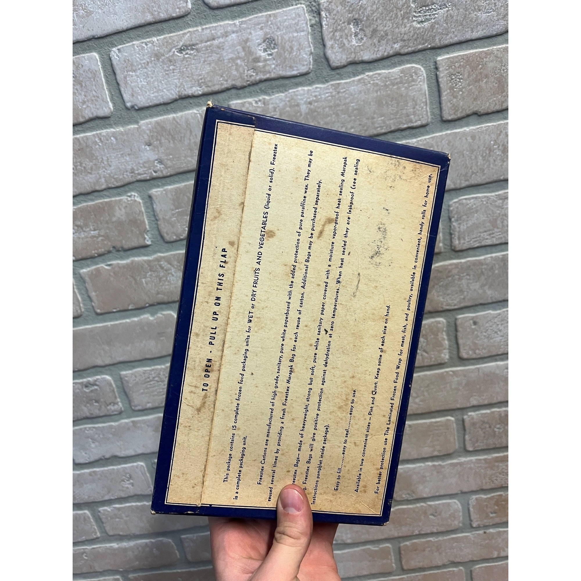 Vintage 1940s Freetex Frozen Food Packages NOS Box Sealed Film Prop Advertising