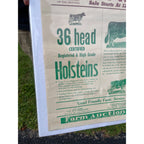 Vintage Wisconsin Farm Livestock Cow Auction Poster Sign Burnett Wis
