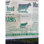 Vintage Wisconsin Farm Livestock Cow Auction Poster Sign Burnett Wis