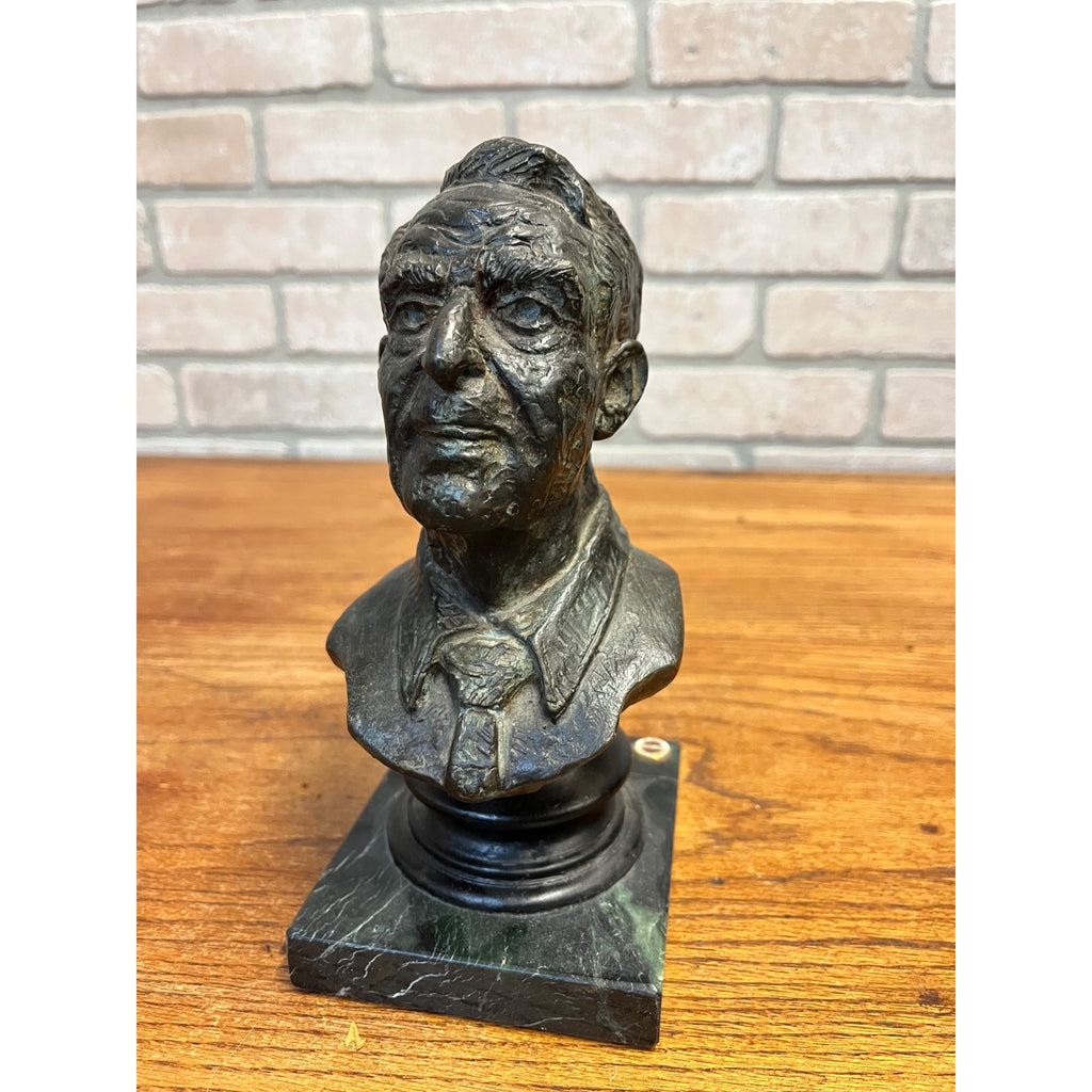 Vintage Peter Helck Bronze Bust Larry Braun Meadow Brook Concours Racing Trophy