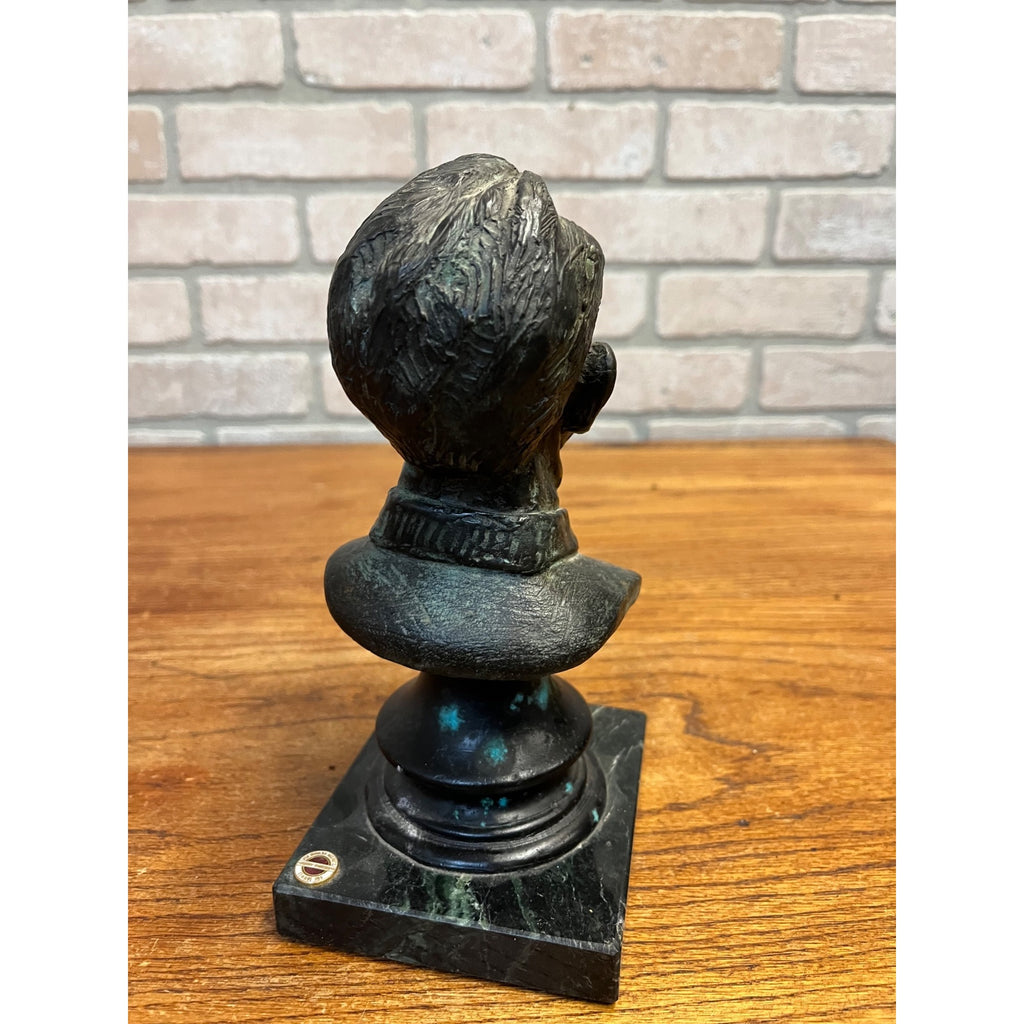 Vintage Peter Helck Bronze Bust Larry Braun Meadow Brook Concours Racing Trophy