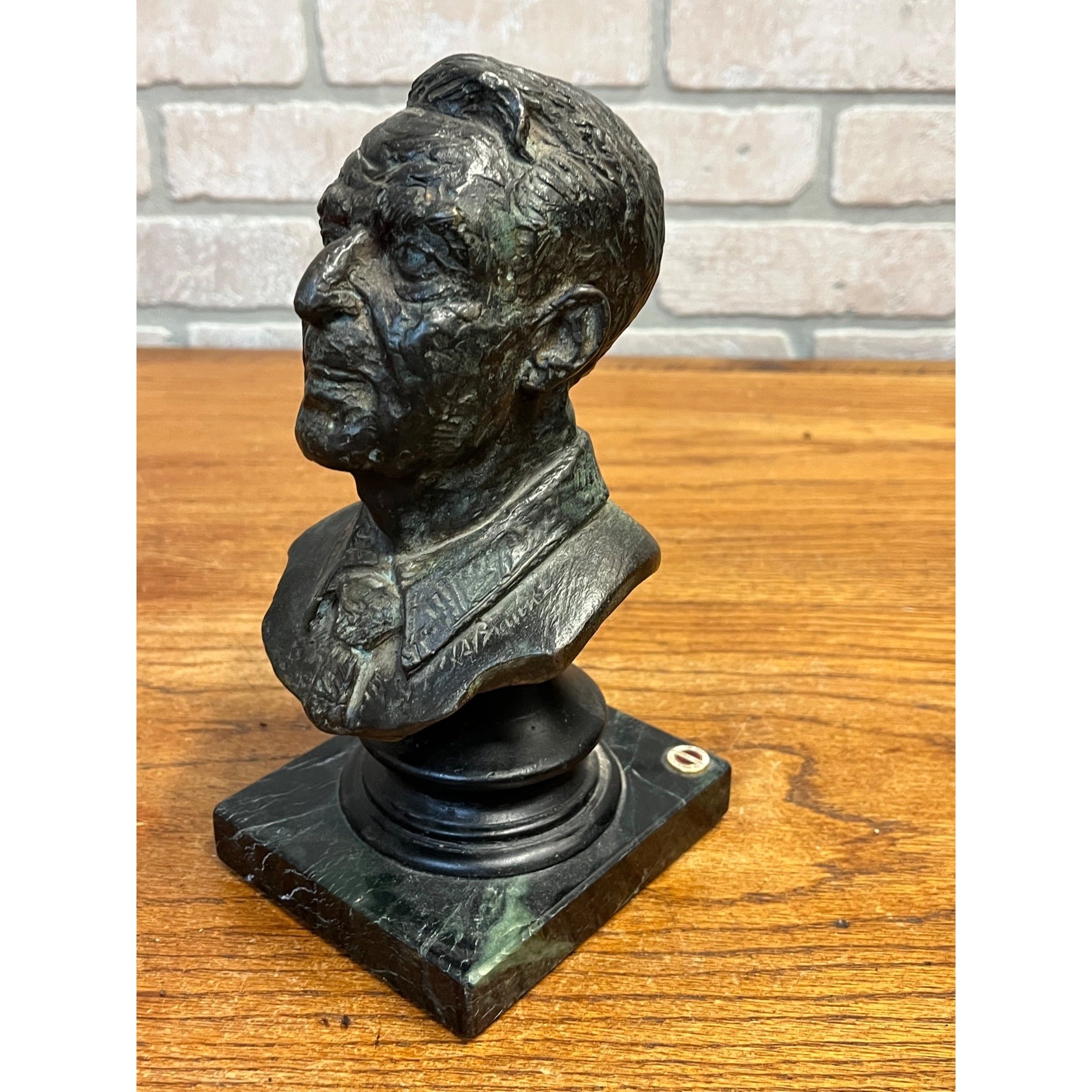 Vintage Peter Helck Bronze Bust Larry Braun Meadow Brook Concours Racing Trophy