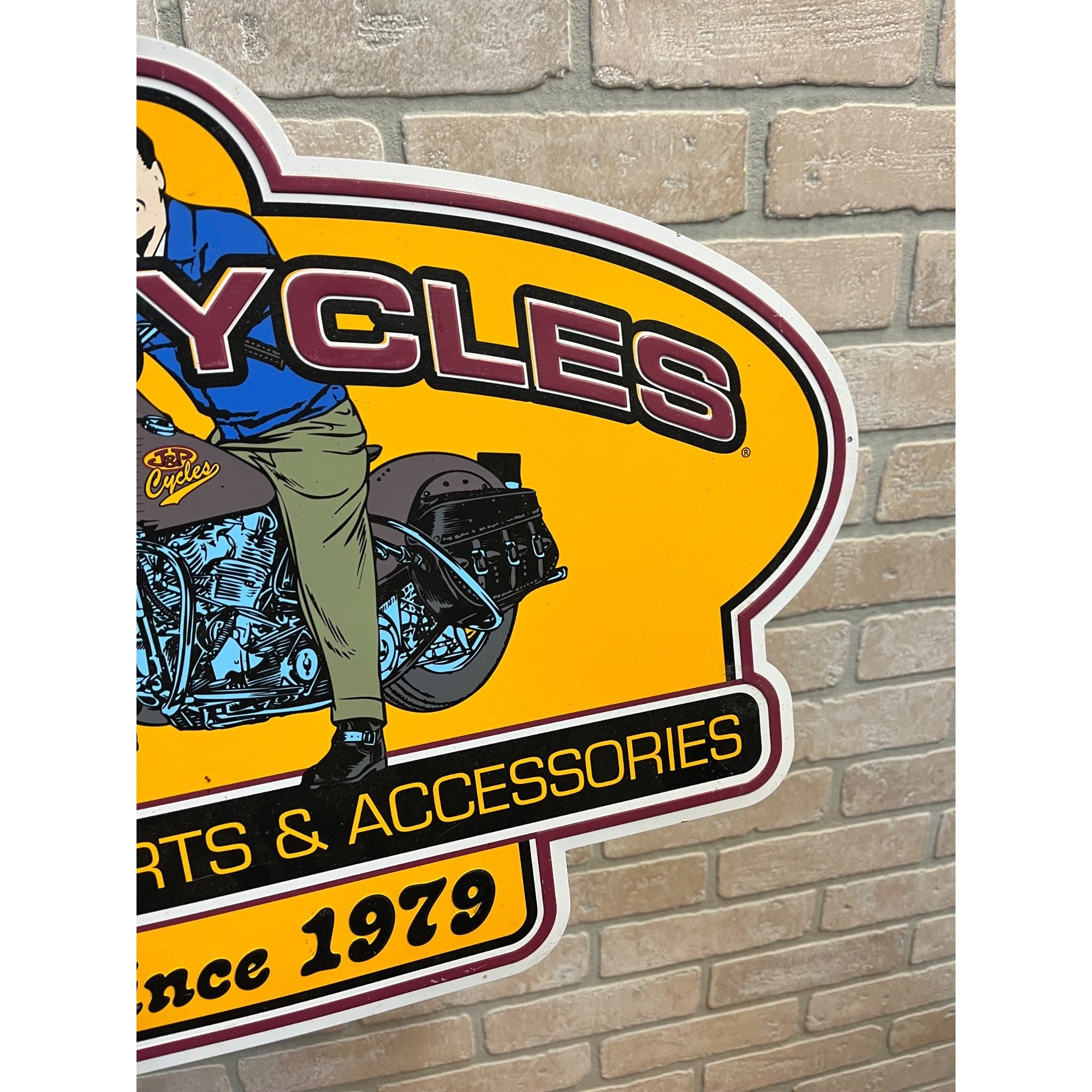 J & P Cycles Custom Parts And Accessories Since 1979 embossed Tin Sign