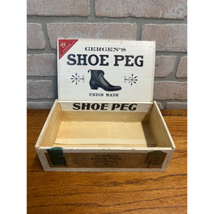 Vintage Gergen's Shoe Peg Cigar Wooden Box Advertising Display Wisconsin